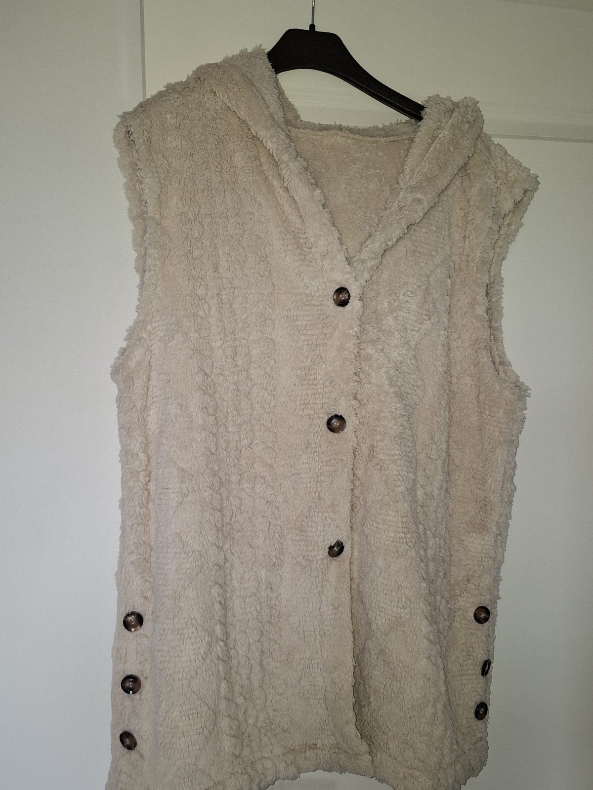Teddy gilet met capuchon - Maat XXL, Ophalen of Verzenden, Zo goed als nieuw, Maat 46/48 (XL) of groter, Beige