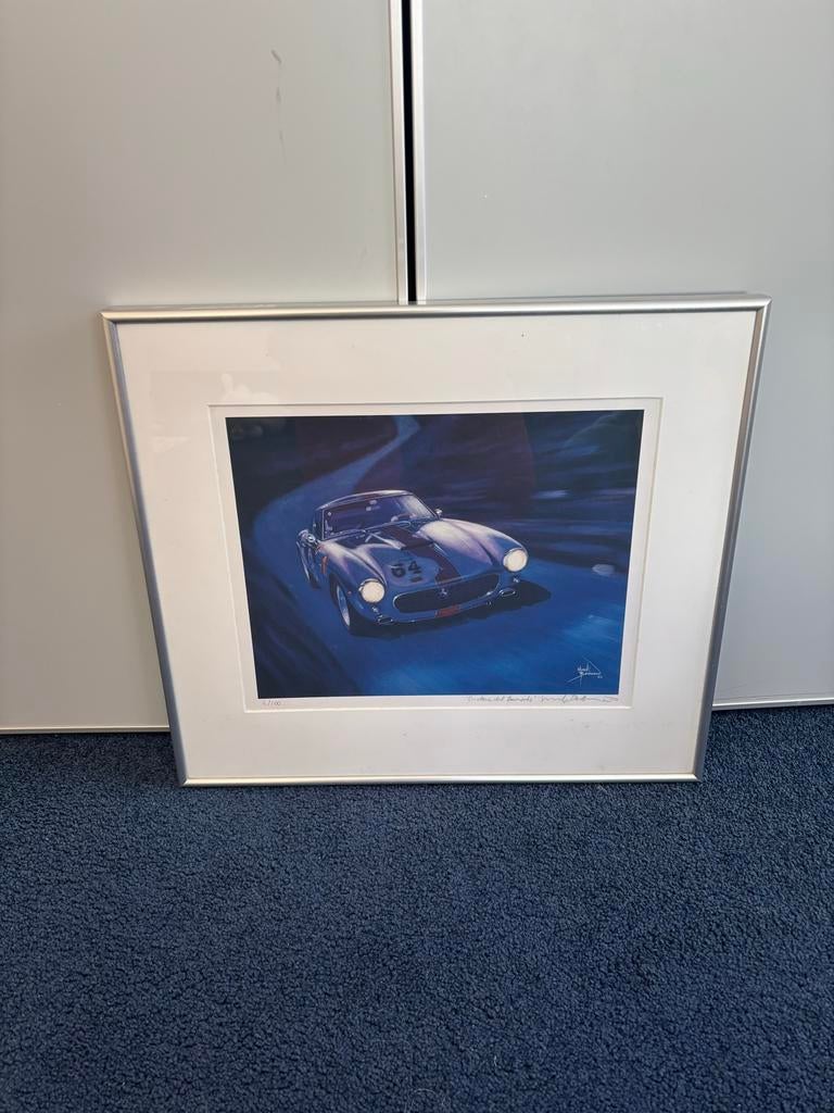 Zeldzame Zeefdruk Ferrari 250 SWB 'Emotione dal Tramonto', Antiek en Kunst, Kunst | Litho's en Zeefdrukken, Ophalen of Verzenden