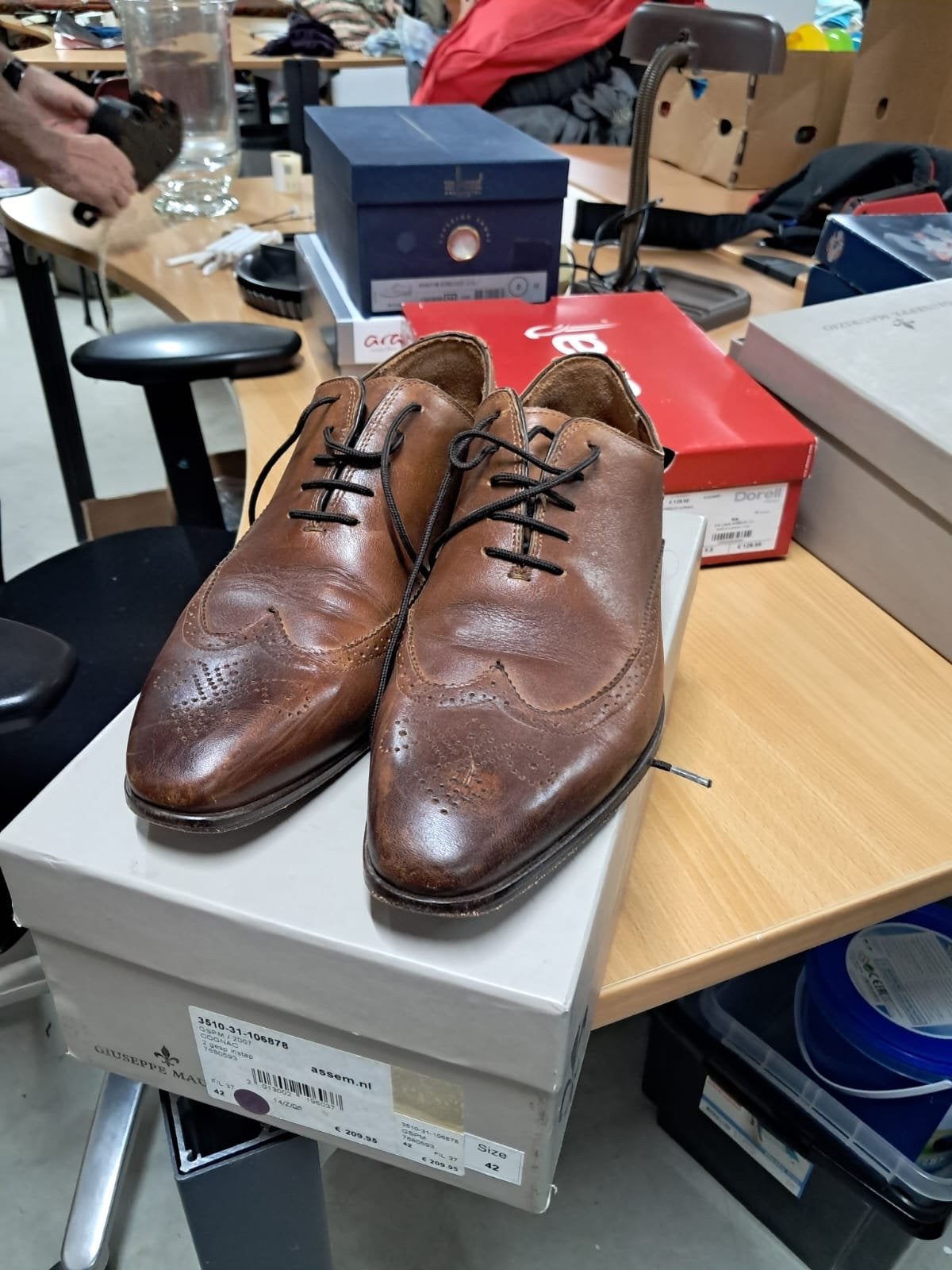 Giuseppe Maurizi nette schoenen - Cognac - Maat 42, Ophalen, Gedragen, Bruin