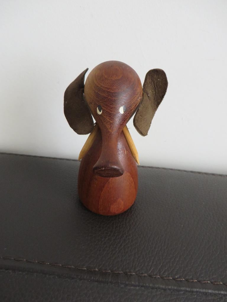 Deens vintage design teak hout beeldje olifant, opener, Antiek en Kunst, Ophalen of Verzenden