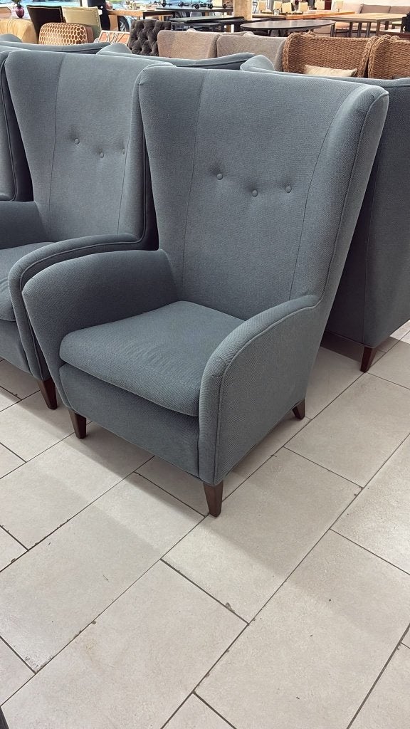 Unieke set van 6 vintage Morgan Furniture oorfauteuils, Ophalen, Minder dan 50 cm