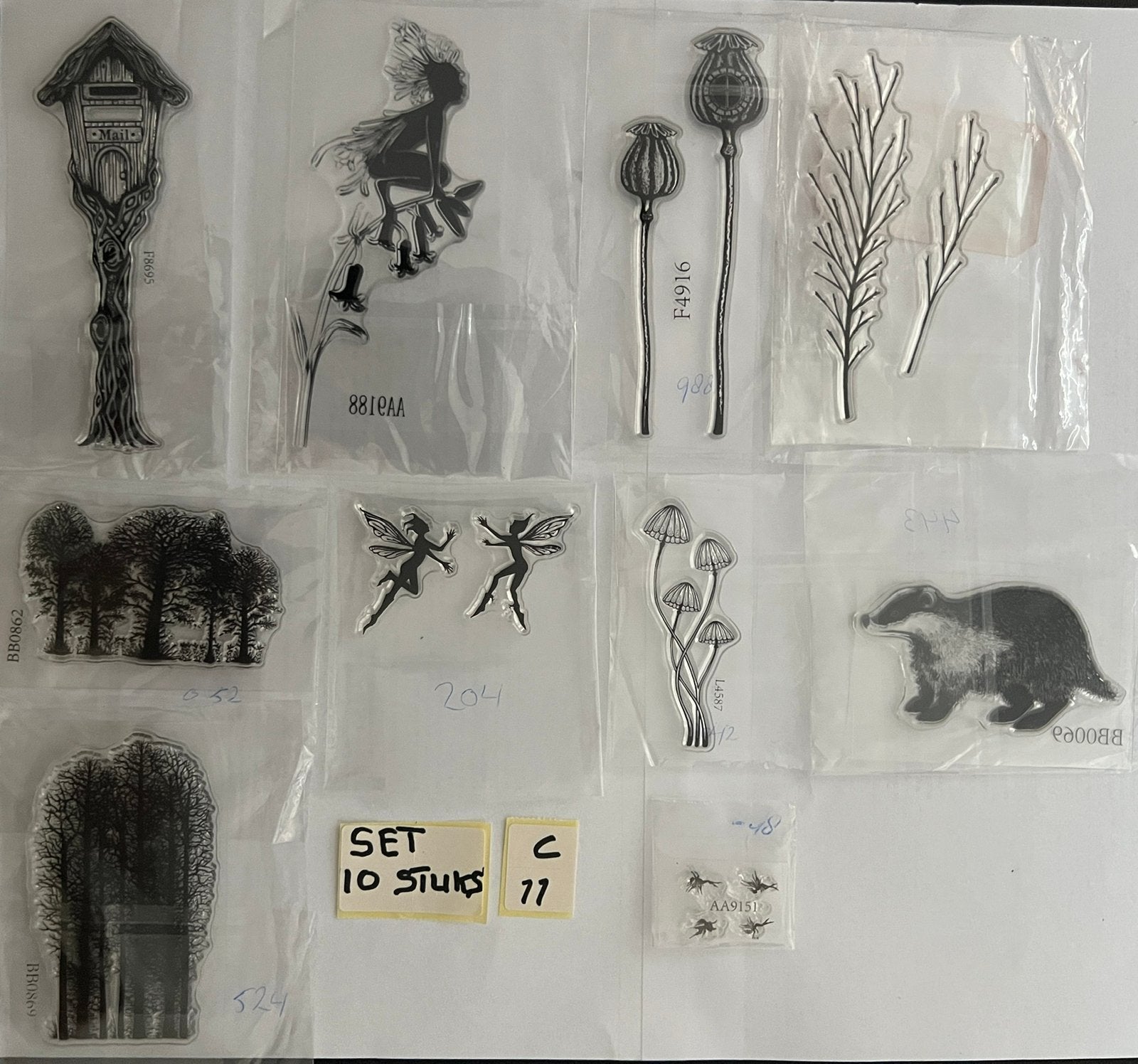 Set van 10 stempels met Lavinia afbeeldingen Nieuw, Ophalen, Nieuw, Clearstamp