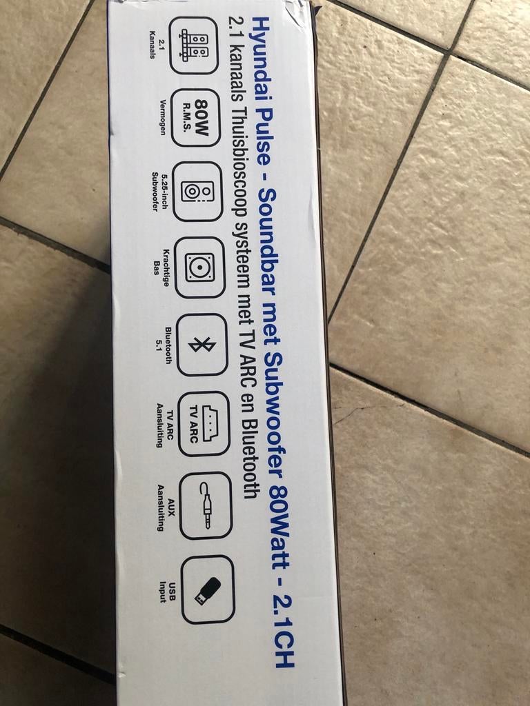 Hyundai Pulse Soundbar met Subwoofer 80W - 2.1CH, Ophalen of Verzenden, Bluetooth, Nieuw