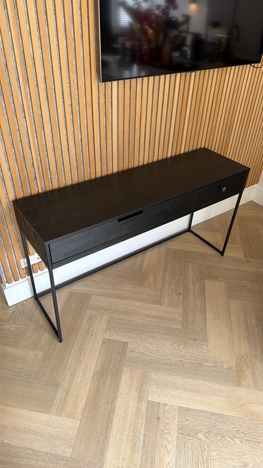 Sidetable - zwart. Zeer netjes!!, Huis en Inrichting, Ophalen, 100 tot 150 cm, Zo goed als nieuw, 25 tot 50 cm