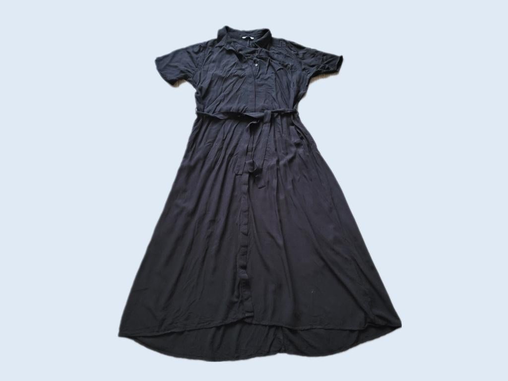 ENVII lange zwarte jurk met polo kraag maat XS ~ NH0159, Kleding | Dames, Envii, Zwart, Ophalen of Verzenden, Maat 34 (XS) of kleiner
