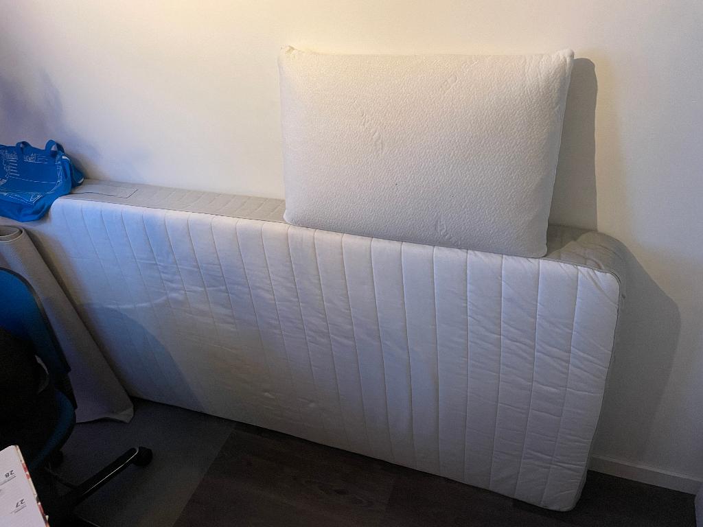 Ikea Hafslo matras met kussen en matras beschermer, 90 cm, Eenpersoons, Ophalen of Verzenden, Matras