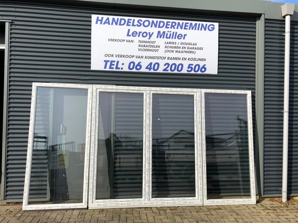 Op voorraad!| balkondeuren met zijlichten | nieuw |, Kunststof, Deurkozijn, 225 cm of meer, Nieuw