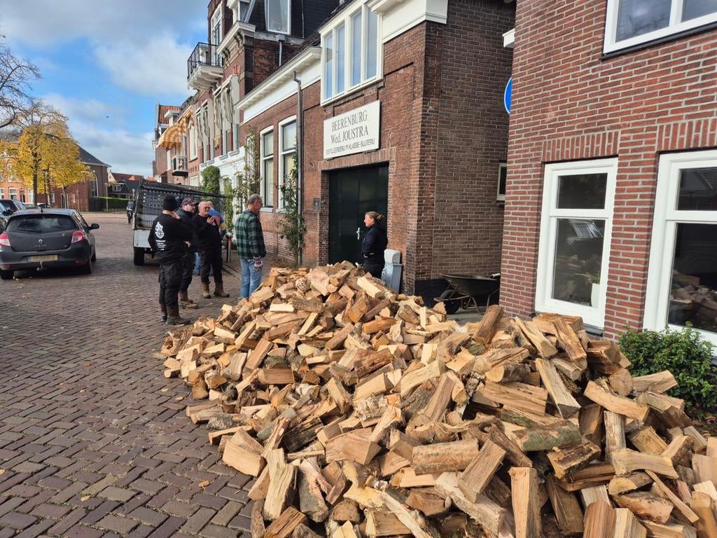 Eiken essen beuken mix haardhout gratis thuisbezorgd, Tuin en Terras, Haardhout, 6 m³ of meer, Ophalen of Verzenden, Eikenhout