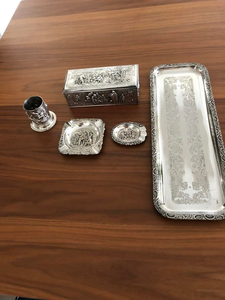 Diverse zilver en verzilverde artikelen zie omschrijving, Antiek en Kunst, Antiek | Goud en Zilver, Ophalen of Verzenden, Zilver