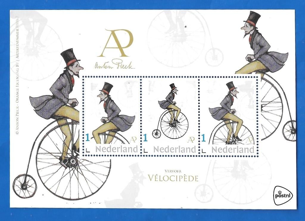 Anton Pieck – Vélocipède (postzegelvel), Verzenden, Na 1940, Postfris