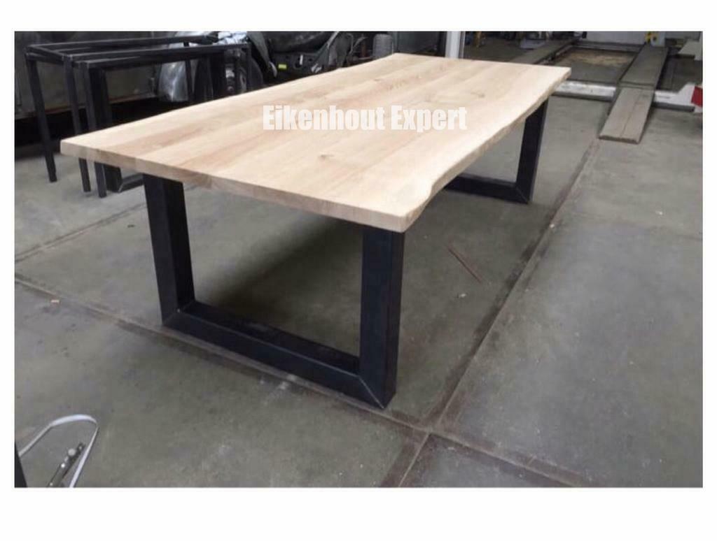 Foto 7 van Eiken Boomstam Tafel Eettafel Massief Eikenhout Hout KORTING