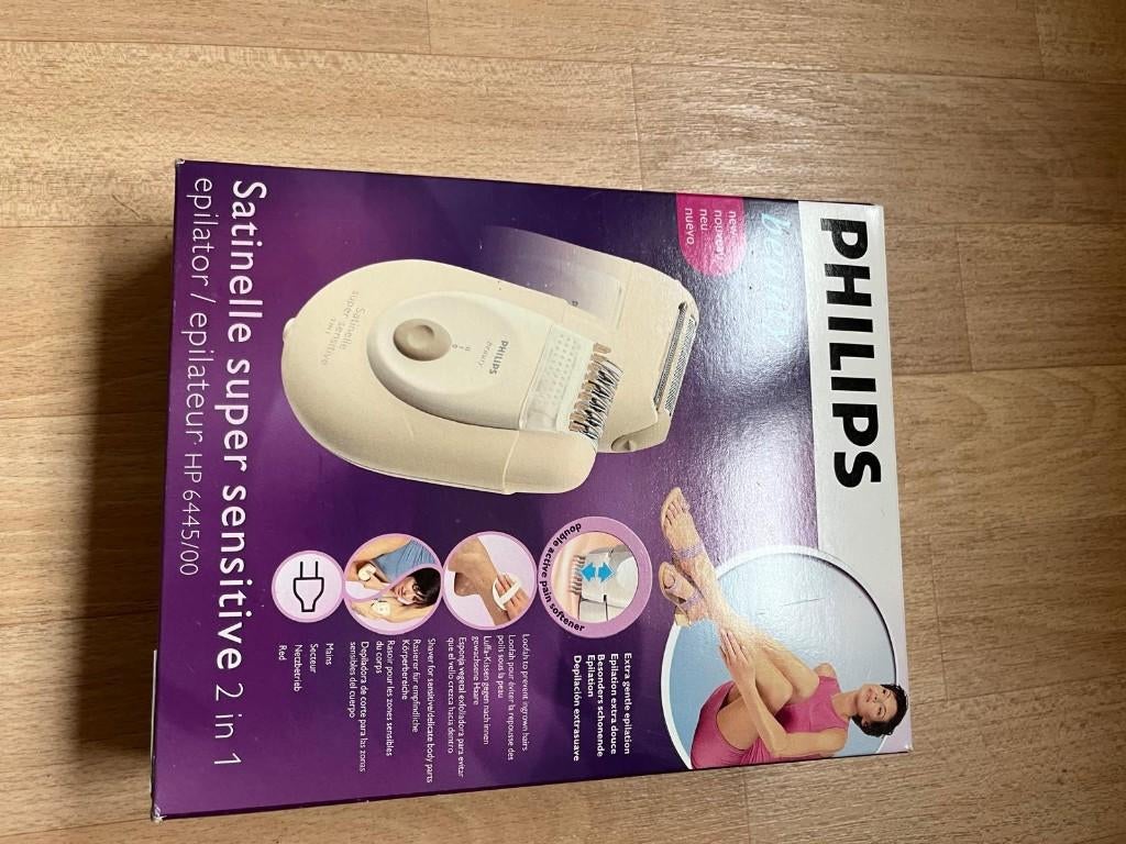 Philips Satinelle Super Sensitive 2 in 1 epilator HP6445/00, Ophalen, Zo goed als nieuw, Scheren en Epileren