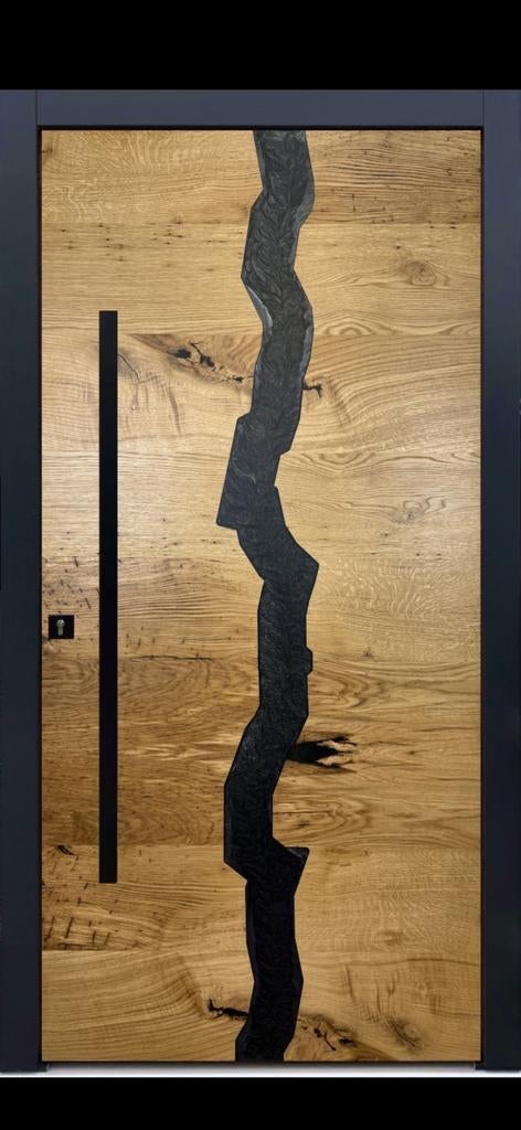 Massieve eiken epoxy voordeuren, Doe-het-zelf en Verbouw, Deuren en Horren, 80 tot 100 cm, 215 cm of meer, Nieuw, Ophalen of Verzenden