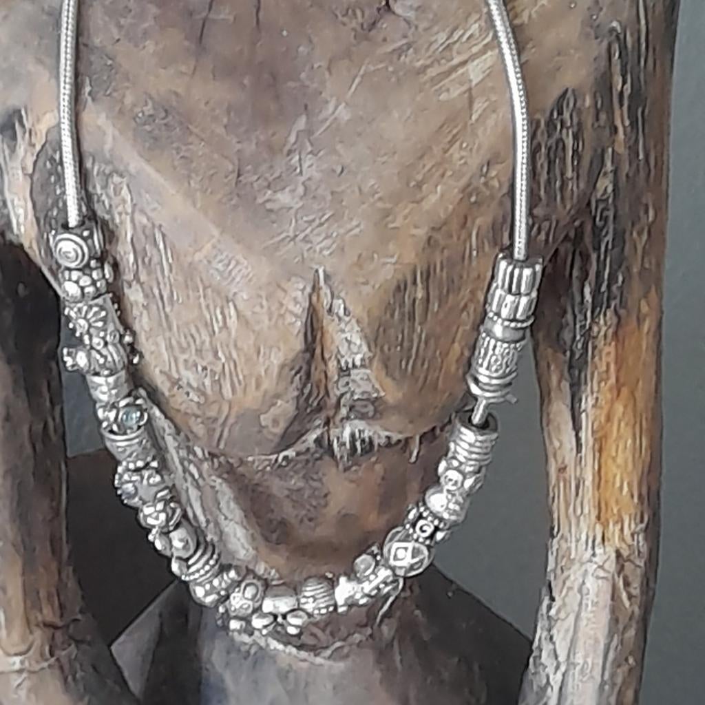 Originele Pandora ketting met 30 bedels uit de beginperiode, Sieraden, Tassen en Uiterlijk, Bedels, Overige merken, Gebruikt, Ophalen of Verzenden