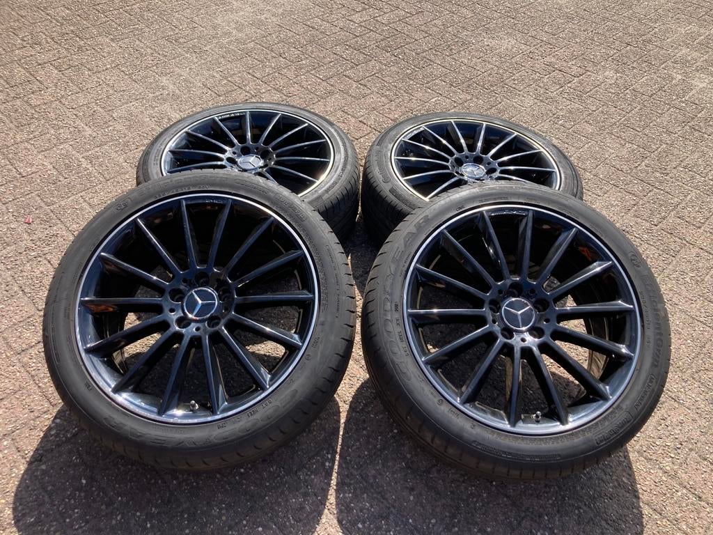 19 inch originele Mercedes GLA W156 AMG velgen banden 5x112, Gebruikt, Banden en Velgen, 235 mm, Personenwagen