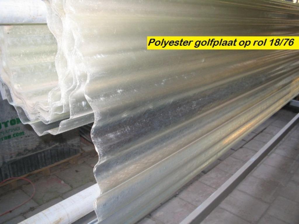 Dakbedekking polyester golfrol 18/76, Doe-het-zelf en Verbouw, Dakpannen en Dakbedekking, Ophalen, Kunststof, Overige kleuren
