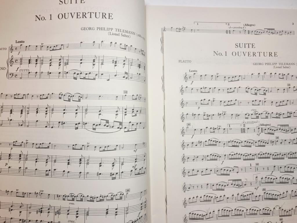 Telemann Suite voor Fluit en Piano, Muziek en Instrumenten, Ophalen of Verzenden, Artiest of Componist, Klassiek, Dwarsfluit of Piccolo