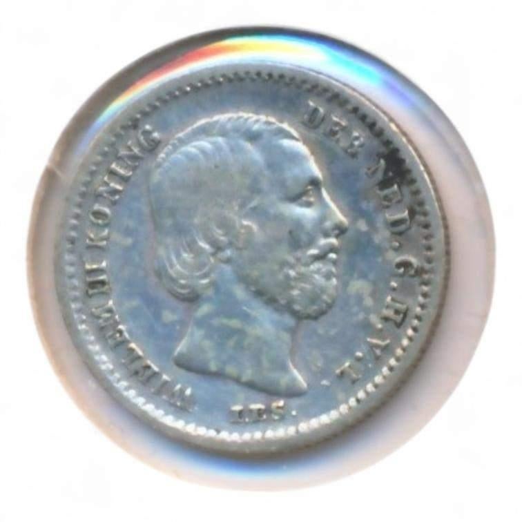 Nederland 5 Cent 1863 Willem III, Postzegels en Munten, Munten | Nederland, Koning Willem III, Zilver, Ophalen of Verzenden, Losse munt