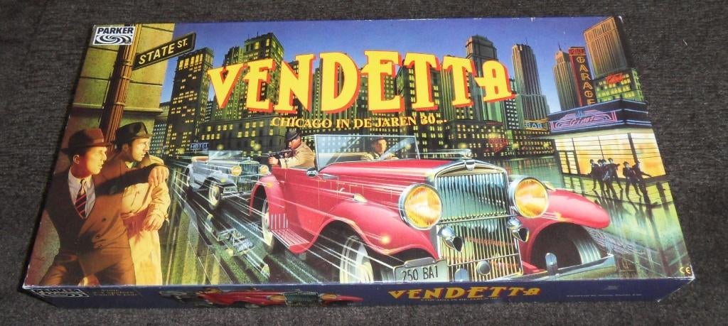 Vendetta spel Chicago in de jaren '30 Parker Drooglegging, Hobby en Vrije tijd, Gezelschapsspellen | Bordspellen, Gebruikt, Een of twee spelers