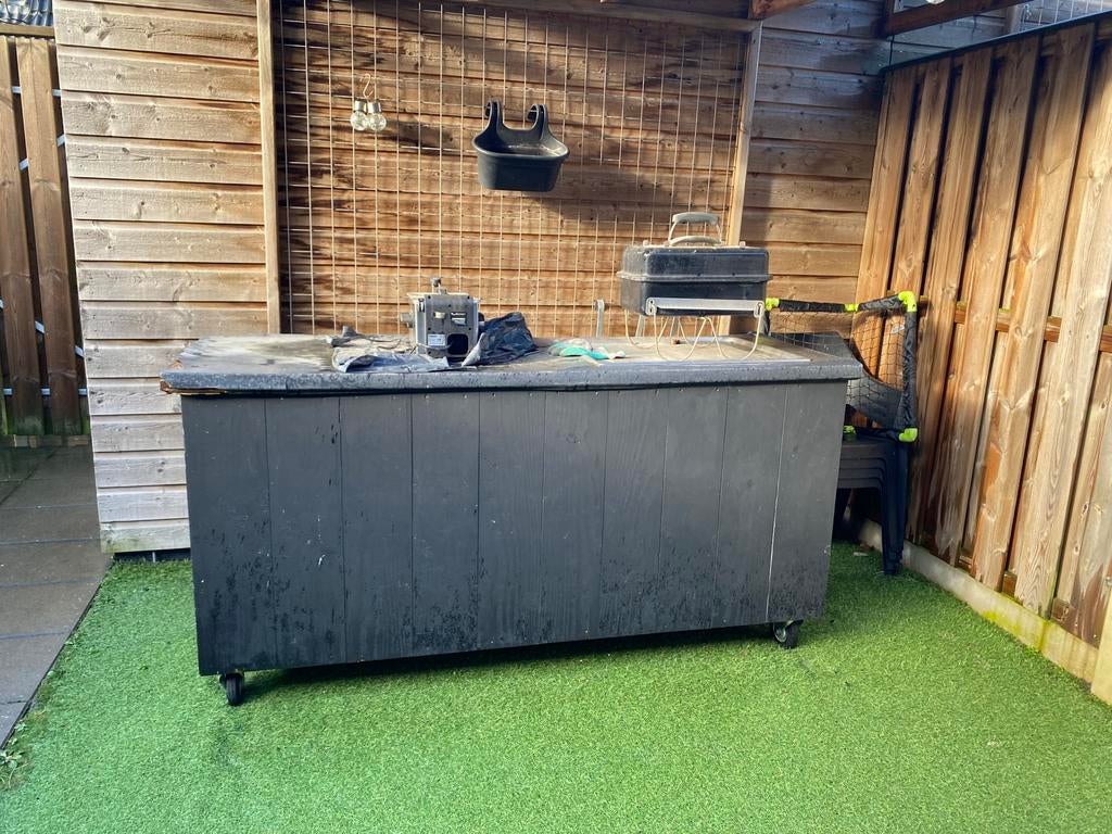 Buitenkeuken / steigerhouten keukenblok GRATIS AFHALEN!, Tuin en Terras, Buitenkeukens, Ophalen, Gebruikt, Houtskool, Vrijstaand