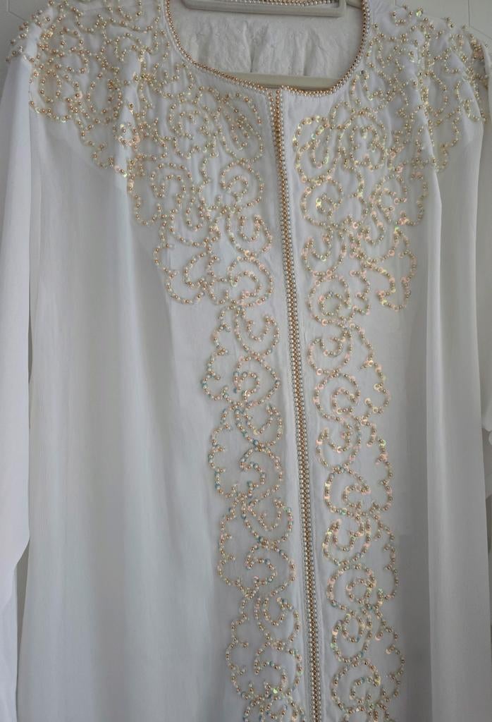 Caftan Abaya kaftan takshita bruidsjurk marokkaanse jurk wit, Maat 38/40 (M), Wit, Nieuw, Ophalen of Verzenden