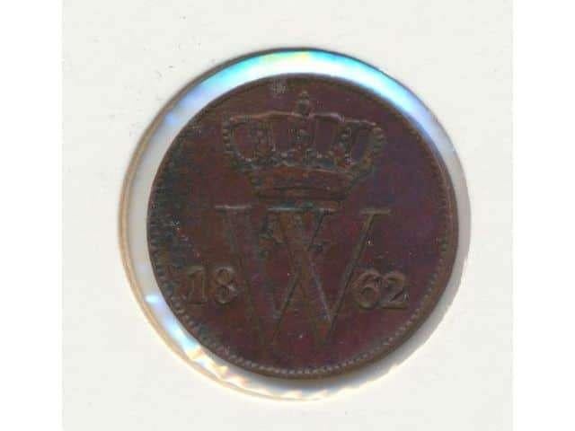 Nederland 1 Cent 1862 Willem 3, Postzegels en Munten, Munten | Nederland, Ophalen of Verzenden, Koning Willem III, 1 cent, Losse munt