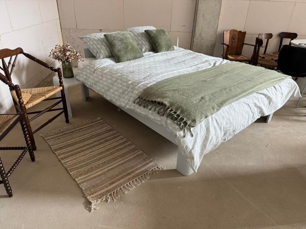 Refurbished Auping auronde 160 x 200, Huis en Inrichting, Slaapkamer | Bedden, Gebruikt, Wit, Tweepersoons, Ophalen of Verzenden