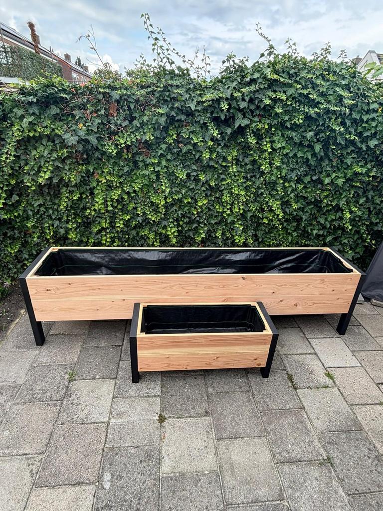Aanbieding!! Lange douglas plantenbakken, zweeds rabat, Tuin en Terras, Bloembakken en Plantenbakken, Ophalen, Minder dan 30 cm
