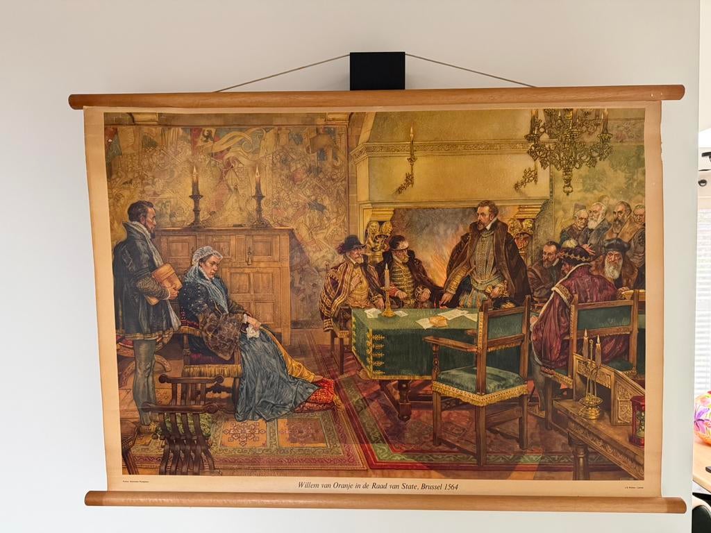 Mooie schoolplaat Willem van Oranje, Antiek en Kunst, Ophalen of Verzenden, Geschiedenis