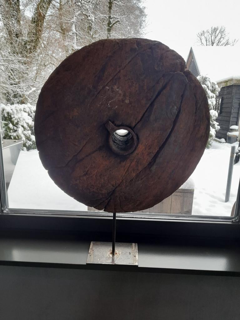 Oud houten wagenwiel decoratie, Antiek en Kunst, Antiek | Woonaccessoires, Ophalen