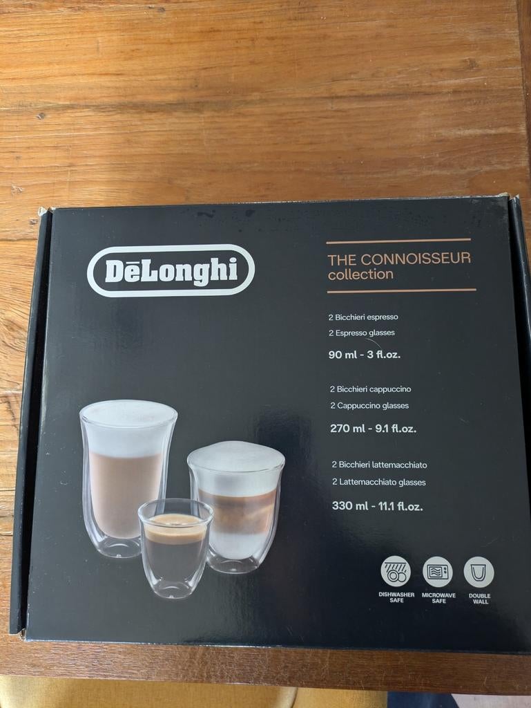De’Longhi the connoisseur collection 6 glazen, Ophalen, Nieuw
