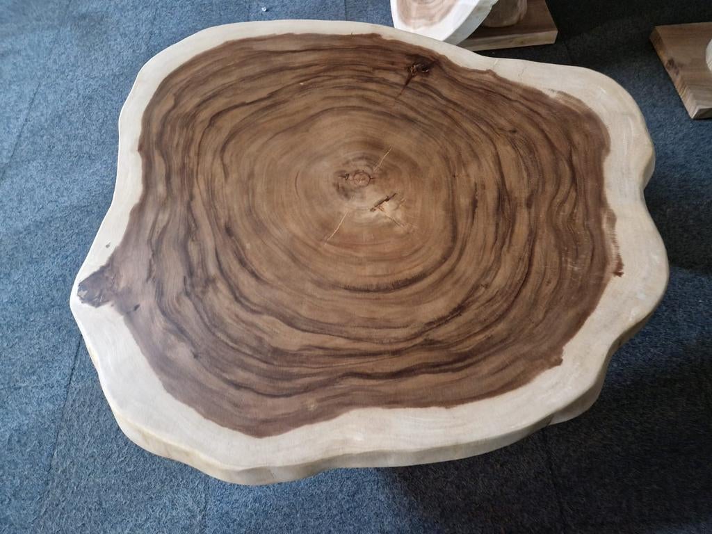 Prachtige suar boomstam salontafel 110 cm. 10% korting, Huis en Inrichting, Tafels | Salontafels, Industrieel suar interieur, Info@industrieel-suar-interieur.nl