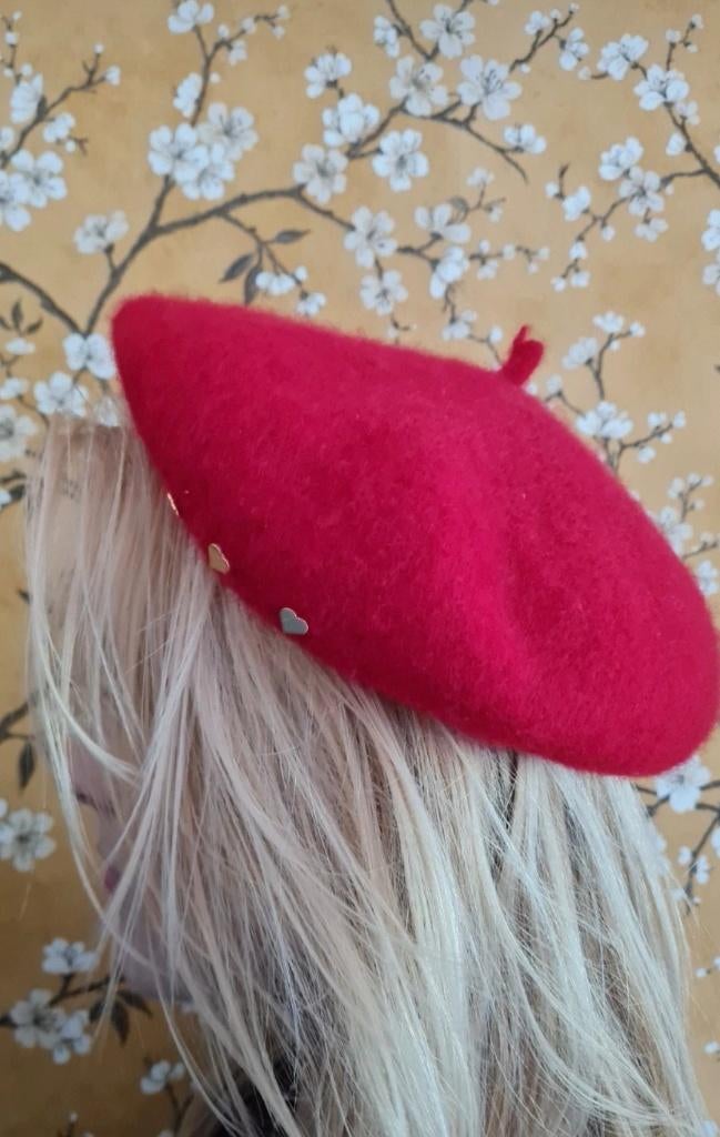 Baret dames rood, Ophalen of Verzenden, Zo goed als nieuw, Muts