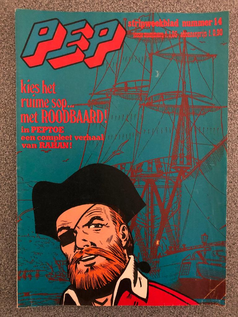 Weekblad Pep 1975 Nr 14, Boeken, Stripboeken, Gelezen, Eén stripboek, PEP, Ophalen of Verzenden