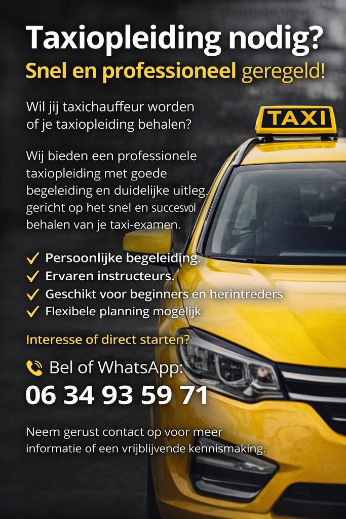 Snel je Taxipas behalen? Start vandaag nog! Taxiopleiding, Diensten en Vakmensen, Rijscholen