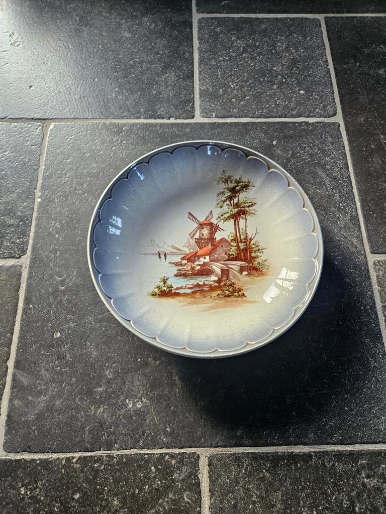 Prachtige unieke oude vintage schaal/wandbord met molen, Antiek en Kunst, Ophalen of Verzenden