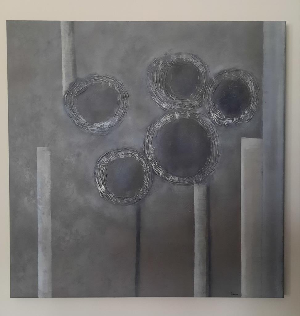 Abstract schilderij 80x80 cm, Ophalen