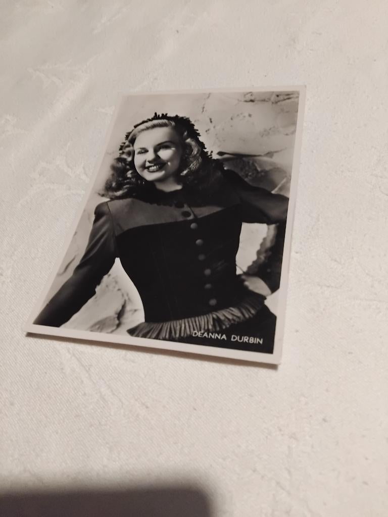 DEANNA DURBIN ECHTE FOTOKAART, Verzamelen, Ophalen, Foto of Kaart