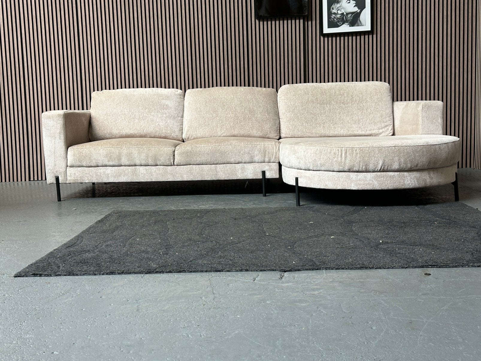 GRATIS LEVERING Loungebank Teddystof Beige 300X185 GEREINIGD