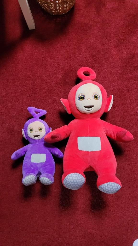 Teletubbies knuffels: Tinky Winky en Po, Overige merken, Overige karakters, Overige typen, Ophalen of Verzenden