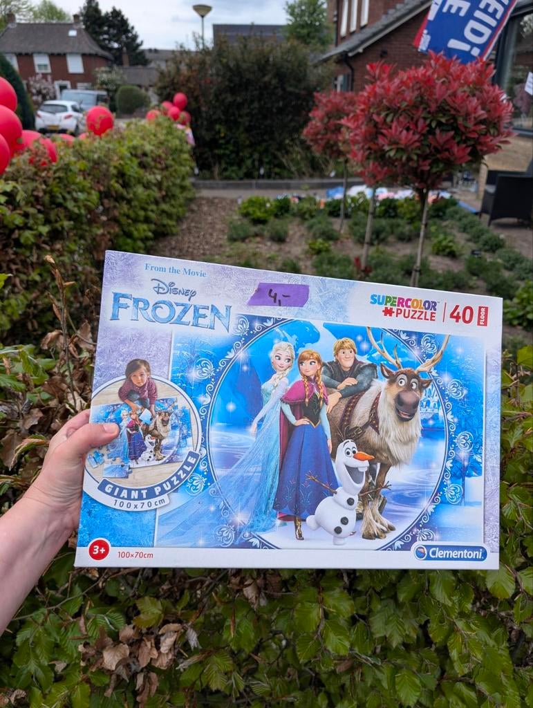 Frozen puzzel 40 stukjes - 100x70 cm, Ophalen, 10 tot 50 stukjes, Gebruikt, 2 tot 4 jaar
