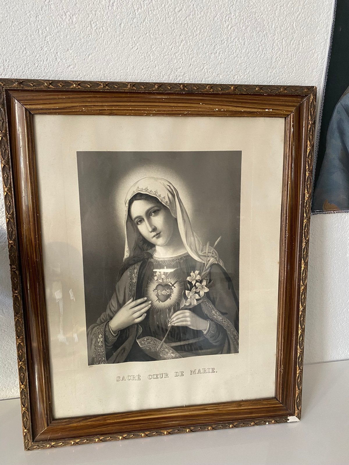 Vintage Frans Brocante afbeelding Maria, Ophalen