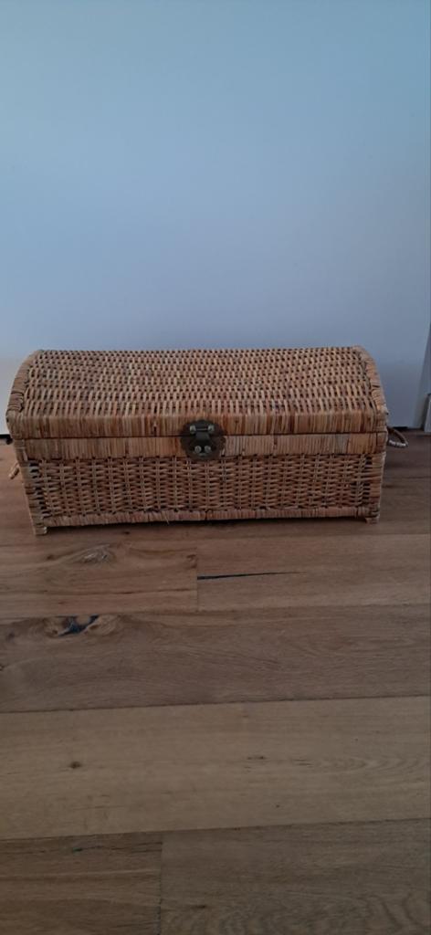 Vintage Rotan Kist:, Huis en Inrichting, Woonaccessoires | Kisten, Ophalen, Minder dan 50 cm, Gebruikt, 50 tot 100 cm