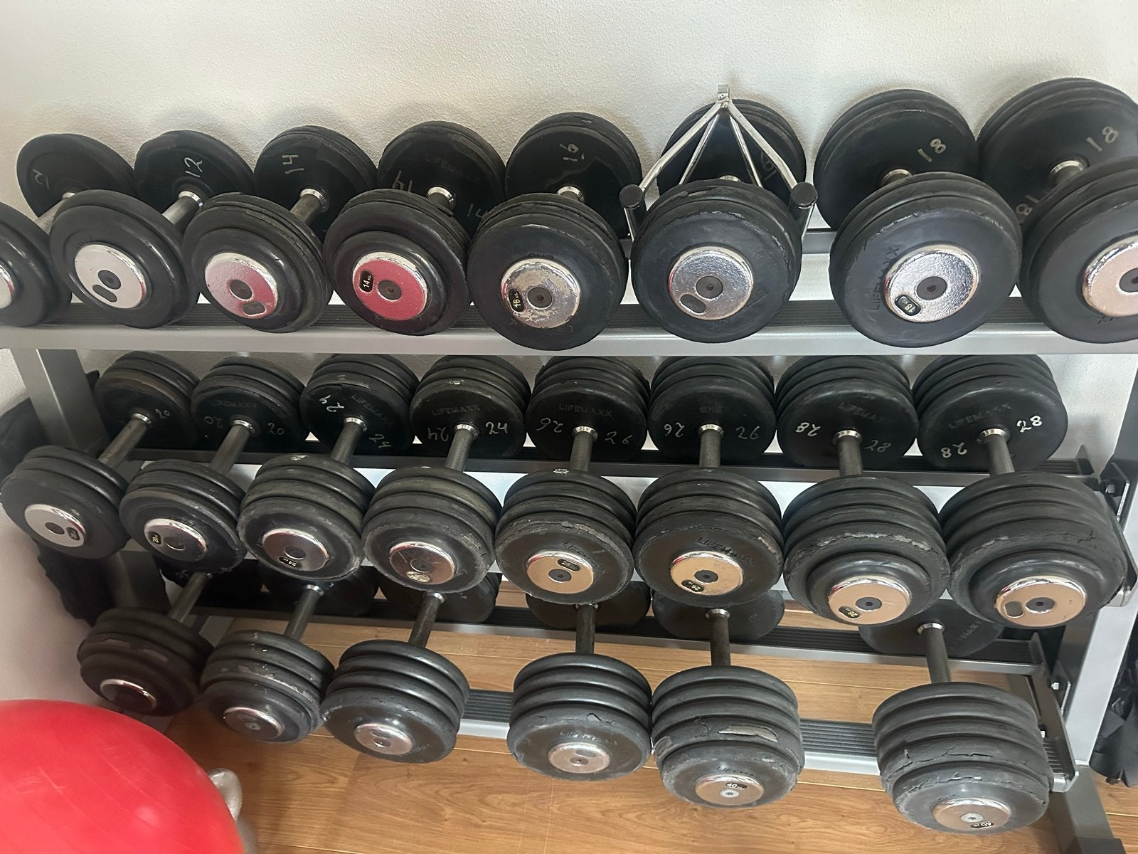Lifemaxx Dumbbells met rek, Sport en Fitness, Fitnessmaterialen, Ophalen, Gebruikt, Armen, Halterset