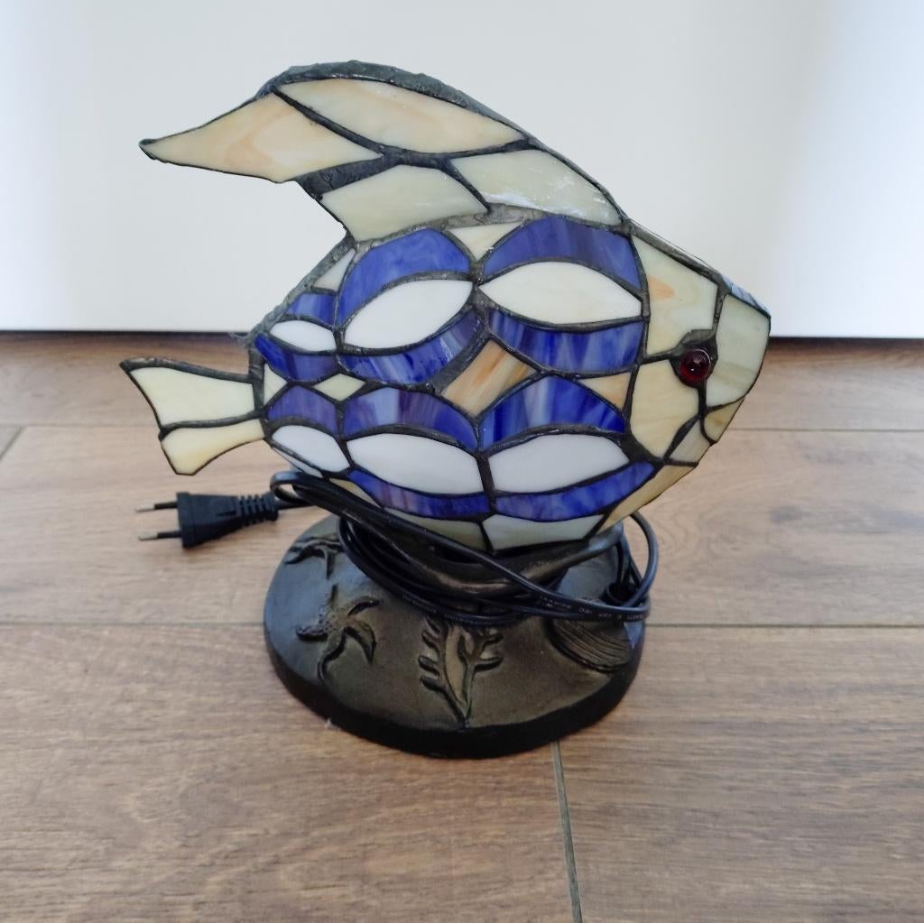 Tiffany glazen lamp vis, Antiek en Kunst, Antiek | Lampen, Ophalen of Verzenden