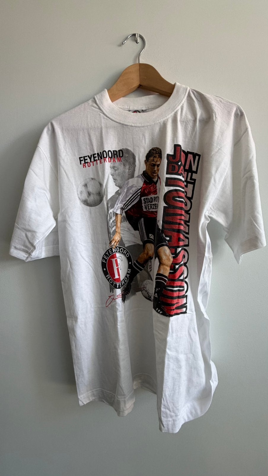 Origineel Vintage Feyenoord Jon Dahl Tomasson T-shirt – M, Ophalen of Verzenden, Zo goed als nieuw, Feyenoord, Shirt