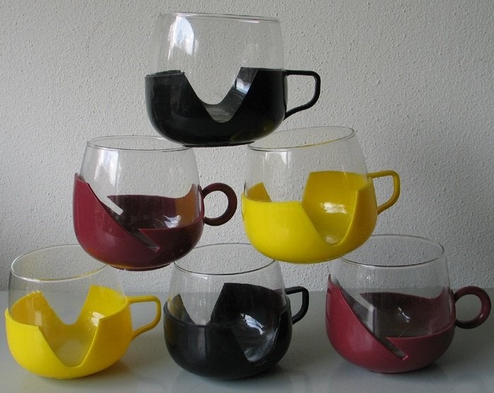 6 retro theeglazen, Verzamelen, Retro, Ophalen of Verzenden, Huis en Inrichting