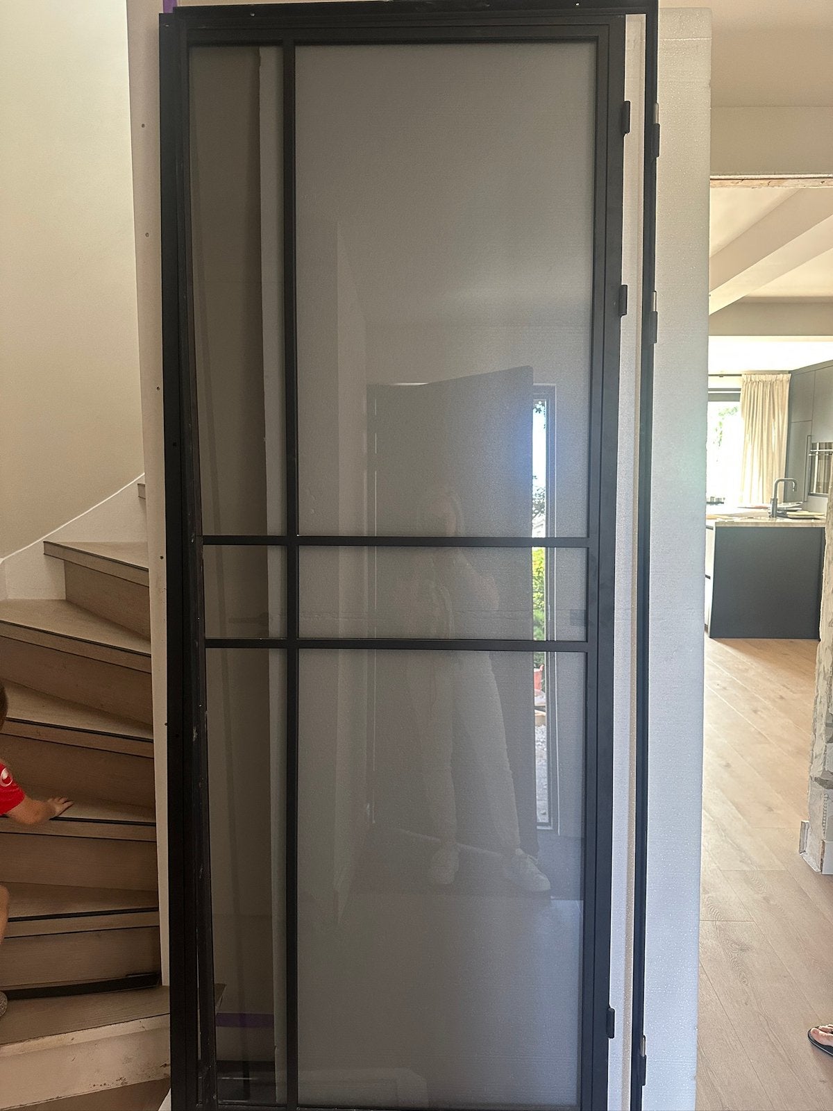 Barnwoodweb stalen deur met kozijn nieuw 231,5x93, Ophalen, 215 cm of meer, Binnendeur, Glas