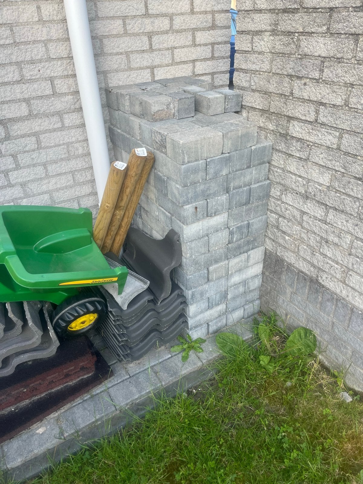 Betonnen klinkers, grijs, ca. 10 m², Ophalen, Gebruikt, Klinkers, 10 m² of meer