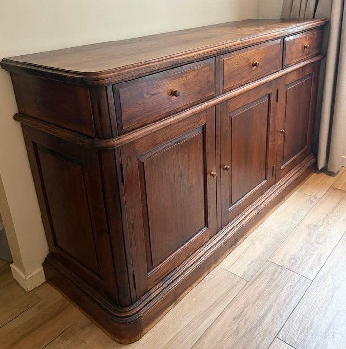 Massief Teakhouten Koloniale Stijl Dressoir, Huis en Inrichting, Kasten | Dressoirs, Ophalen, Gebruikt, 50 tot 75 cm, 150 tot 200 cm